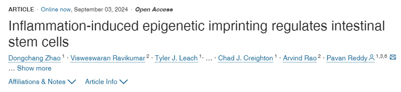炎癥誘導(dǎo)的表觀遺傳印記調(diào)節(jié)腸干細(xì)胞