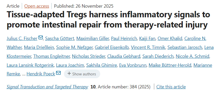 組織適應(yīng)性調(diào)節(jié)性T細(xì)胞駕馭炎性信號(hào)以促進(jìn)治療相關(guān)損傷后的腸道修復(fù)