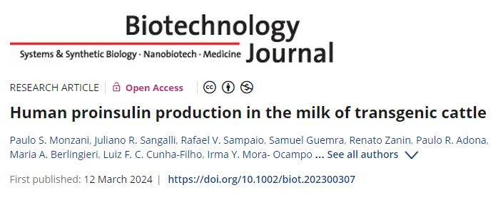 轉基因牛乳生產人胰島素原