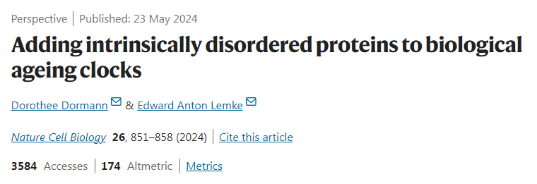 在生物衰老時(shí)鐘中添加內(nèi)在無序蛋白質(zhì)