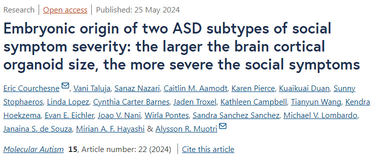 兩種ASD亞型自閉癥的嚴(yán)重程度的胚胎起源